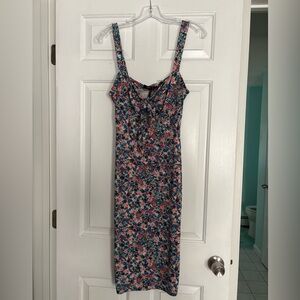 BCBG Multicolor Floral Midi Bodycon Dress